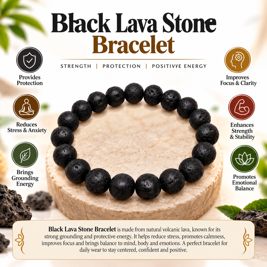 Black Lava Stone Bracelet