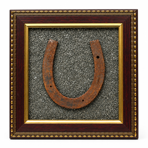 Kale Ghode Ki Naal on Raw Pyrite Frame