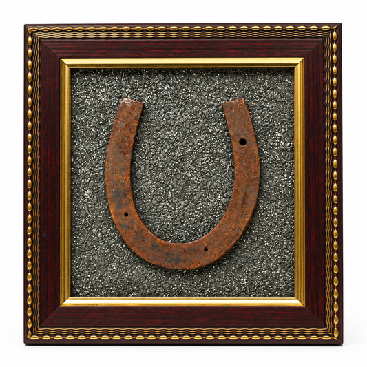 Kale Ghode Ki Naal on Raw Pyrite Frame