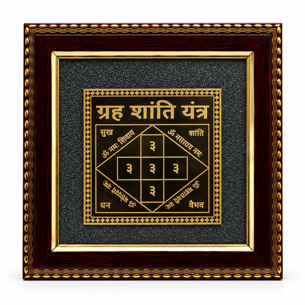 Grah Shanti Yantra with Black Tourmaline Frame
