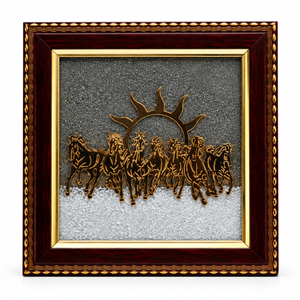 7 Horses on Raw Pyrite Frame