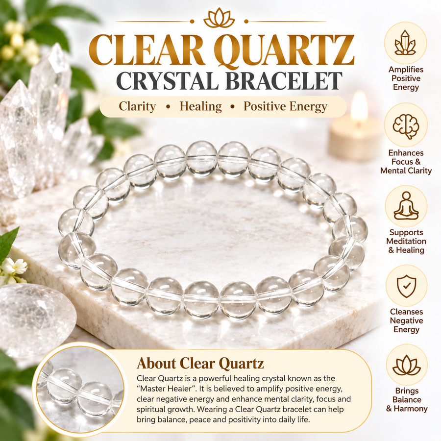 Clear Quartz Crystal Bracelet