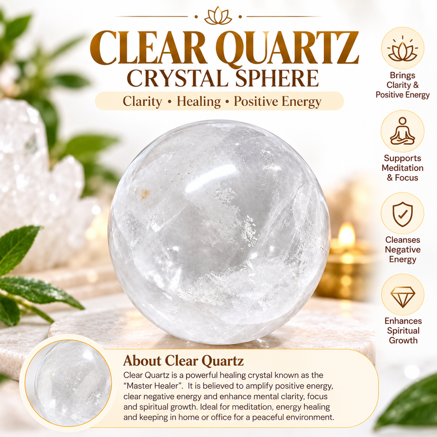 Clear Quartz Crystal Sphere