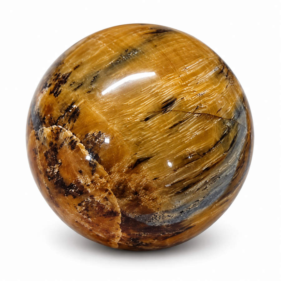 Petrified Wood Crystal Sphere