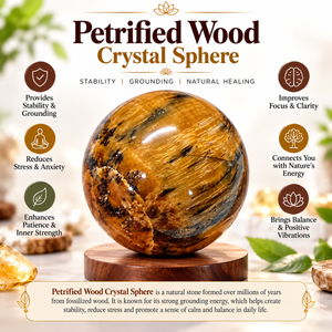 Petrified Wood Crystal Sphere